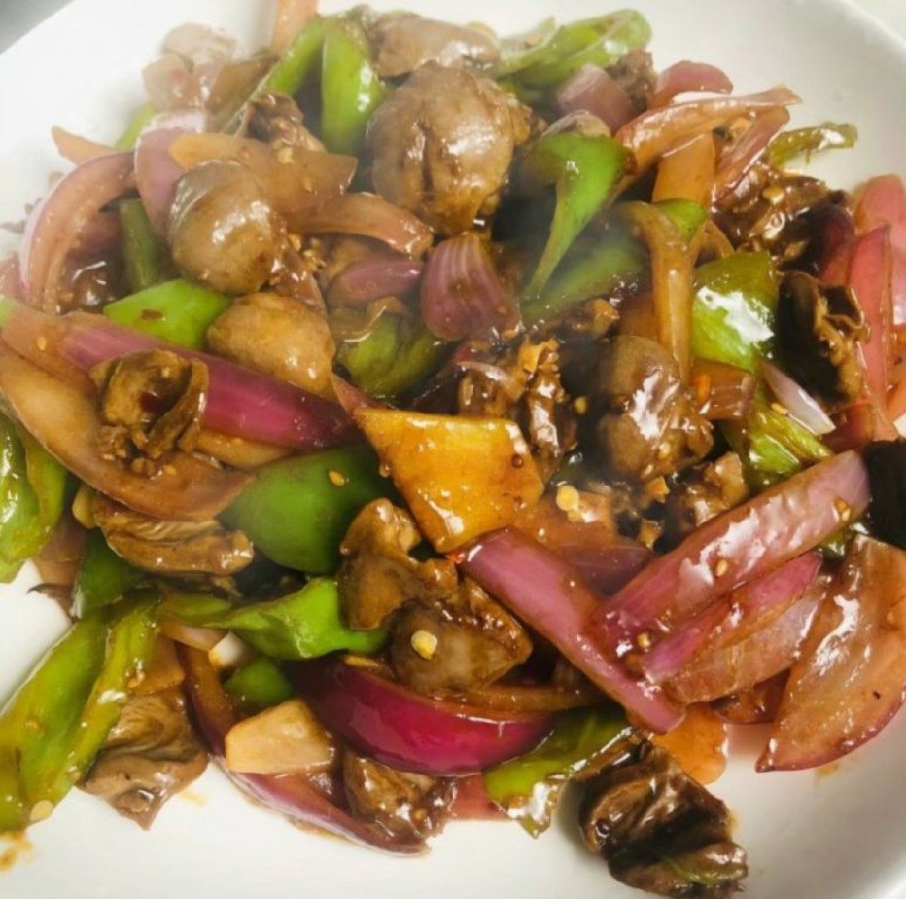 Жаренные куриные сердечки