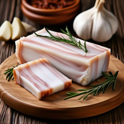 Сало с чесноком