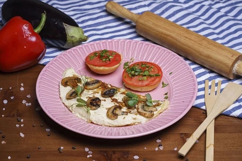 Омлет с сыром и грибами