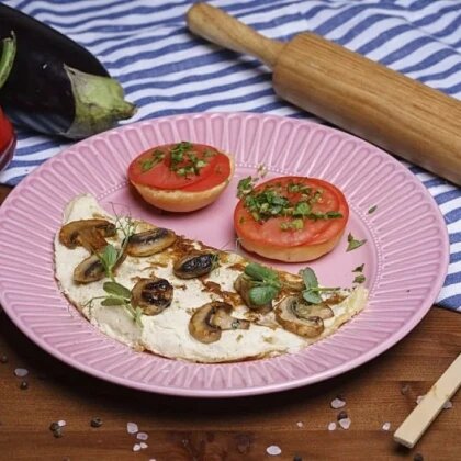 Омлет с сыром и грибами