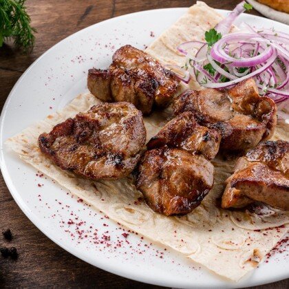 Шашлычная тарелка из свиной шейки