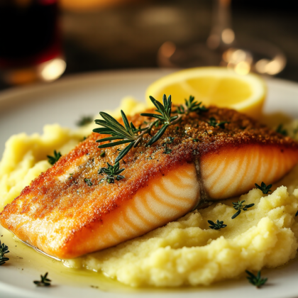 Филе форели с картофельным пюре