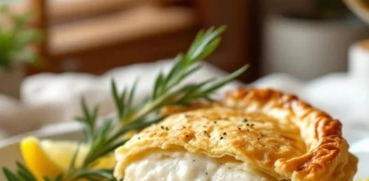 Питивье с палтусом и соусом бер блан