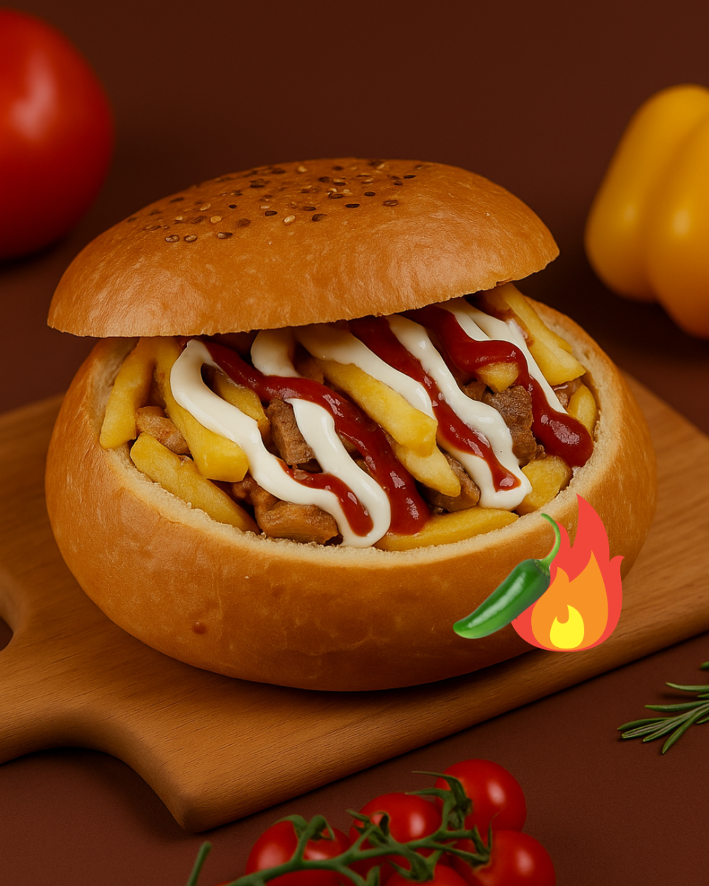 Шаурма по-арабски в булке острая