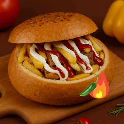 Шаурма по-арабски в булке острая