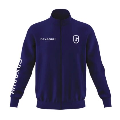 Свитшот синий на молнии без капюшона