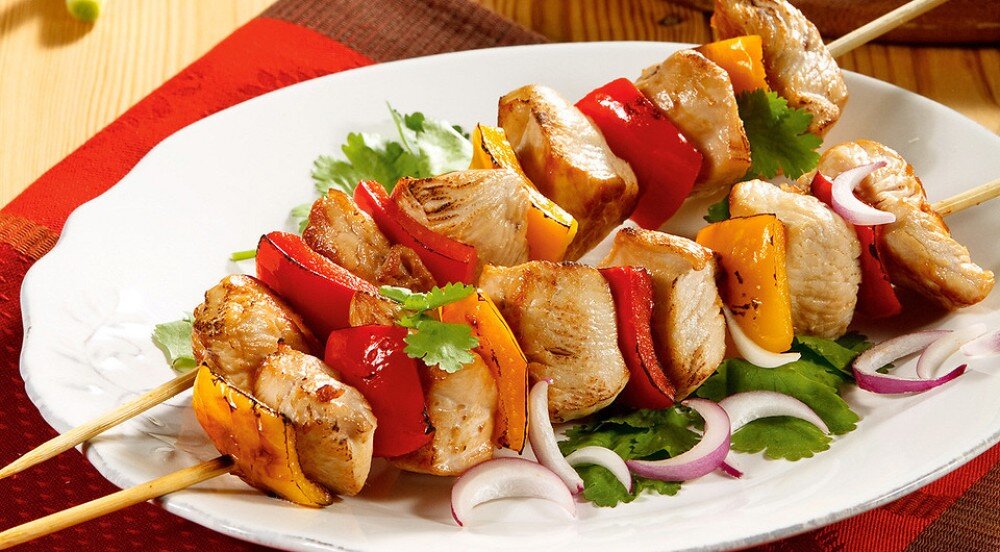 Шашлычная тарелка из куриного филе