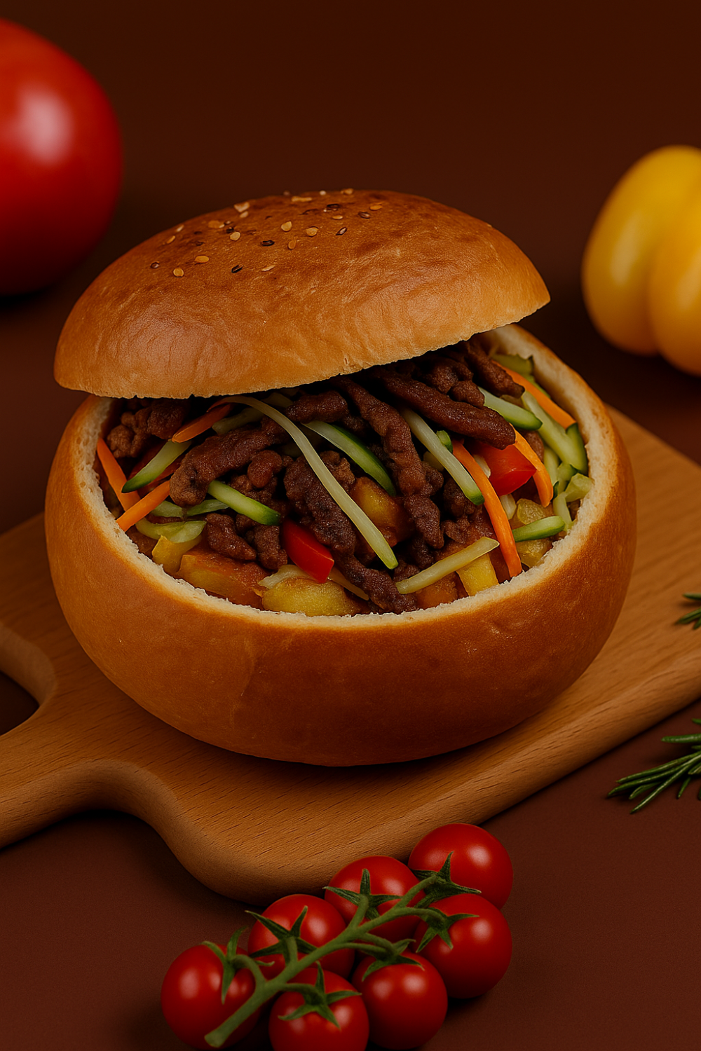 Шаурма с говядиной в булке