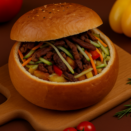 Шаурма с говядиной в булке