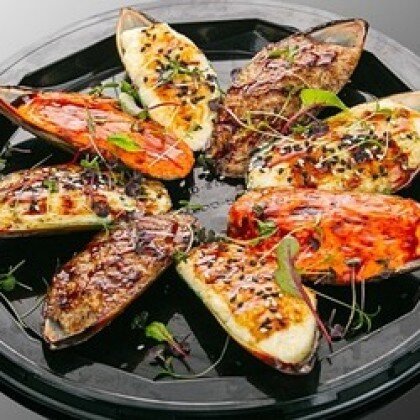 Запечённые мидии в створках