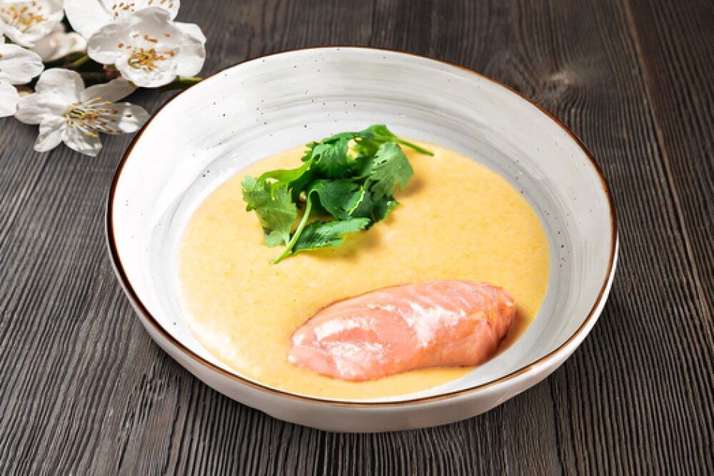 Сырный суп с лососем