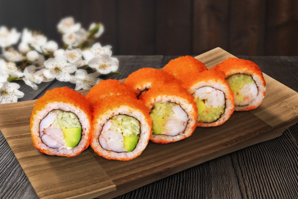 Ролл Калифорния с креветкой