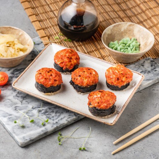 Запеченный спайси с креветкой