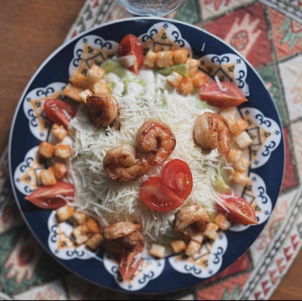 Салат "Цезарь" с креветками