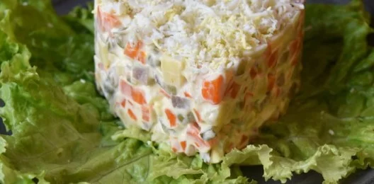 Салат оливье с языком