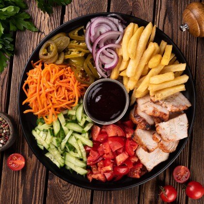 Шаверма Терияки на тарелке