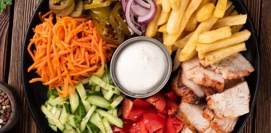 Шаверма на тарелке двойная курица