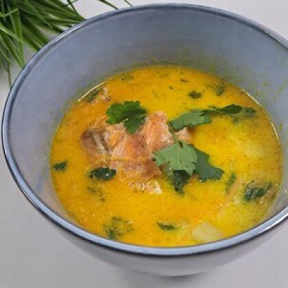 Богатырский крем-суп с форелью