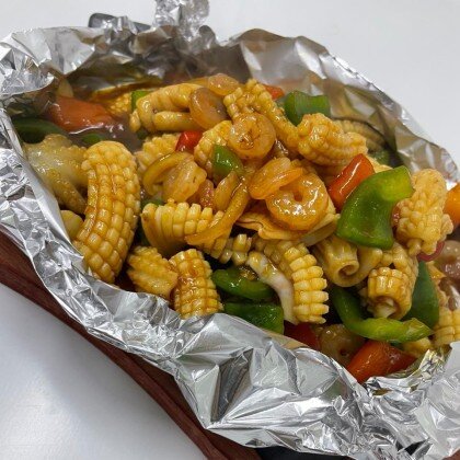 87. Морепродукты на противне