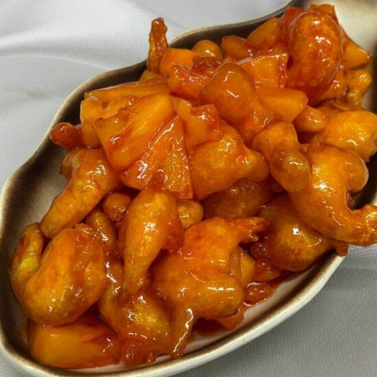 80. Креветка в кисло-сладком соусе