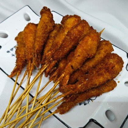 77. Креветка в сухарях на шпажке