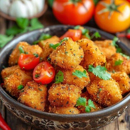 Хрустящий баклажан с томатами