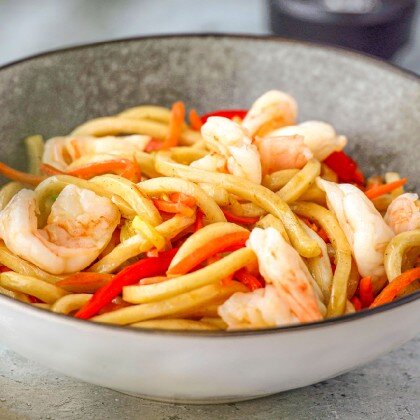 Удон с креветками