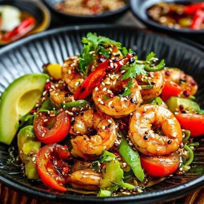 Креветка с авокадо