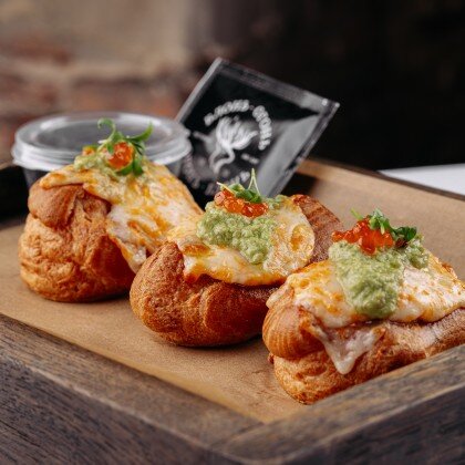 Эклеры с креветкой