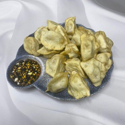 117. Пельмени с черемшой и свининой жаренные