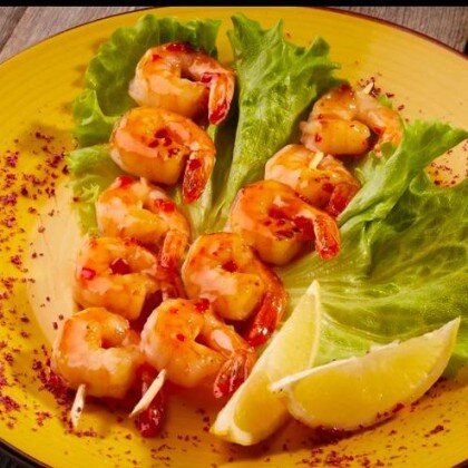 Креветки тигровые в остро-сладком соусе