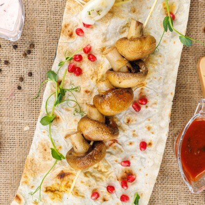 Грибы на мангале