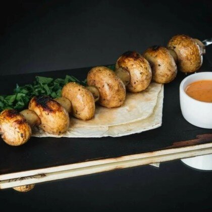 Шампиньоны на мангале