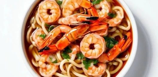 Удон с тигровыми креветками