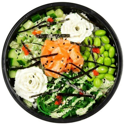 Грин поке с лососем