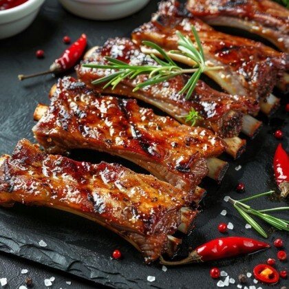 Свиные ребра на углях