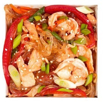 Лапша фунчоза с морепродуктами