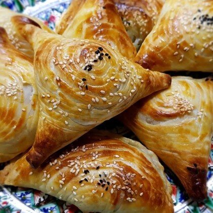 Слоёная самса с говядина картошкой