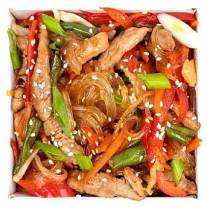 Лапша фунчоза с овощами