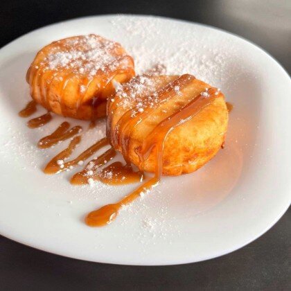 Ванильные сырники с карамелью