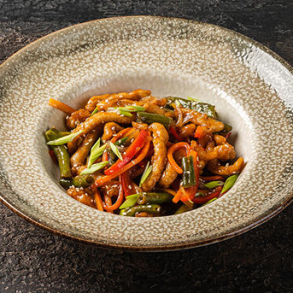 Поджарка из свинины и овощей по азиатски