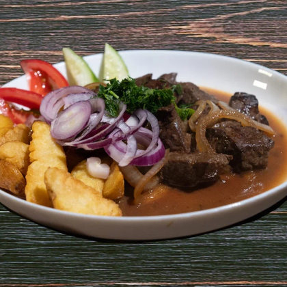 Печень с картошкой