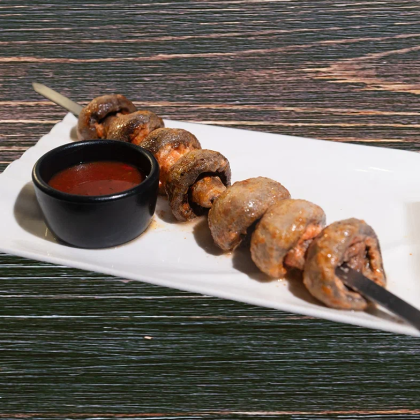 Шампиньоны на мангале