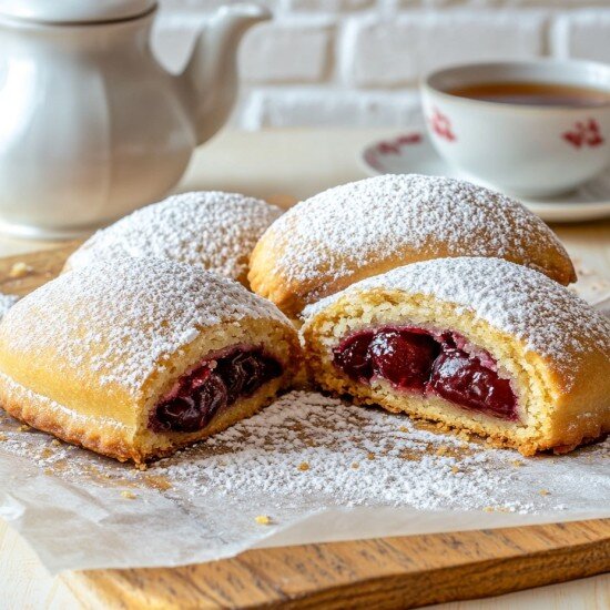 Сочень с яблоком и вишней