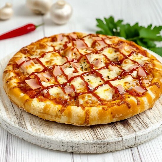 Мини-пицца с ветчиной и сыром