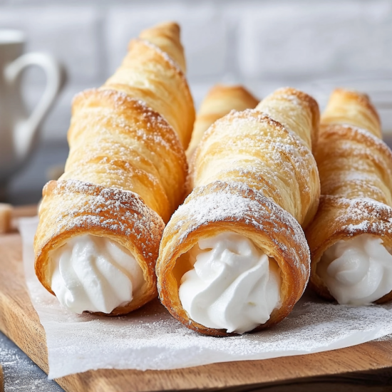 Пирожное слоеная трубочка с белковым кремом