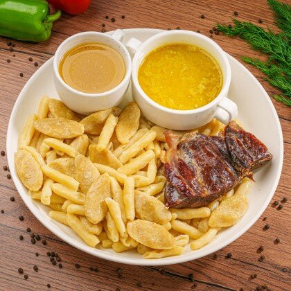 Галушки с сушеным мясом