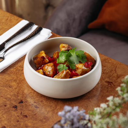 Салат с хрустящими баклажанами