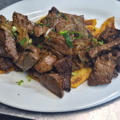 Говядина печень жареная с луком