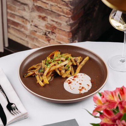 Жаренный картофель с грибами